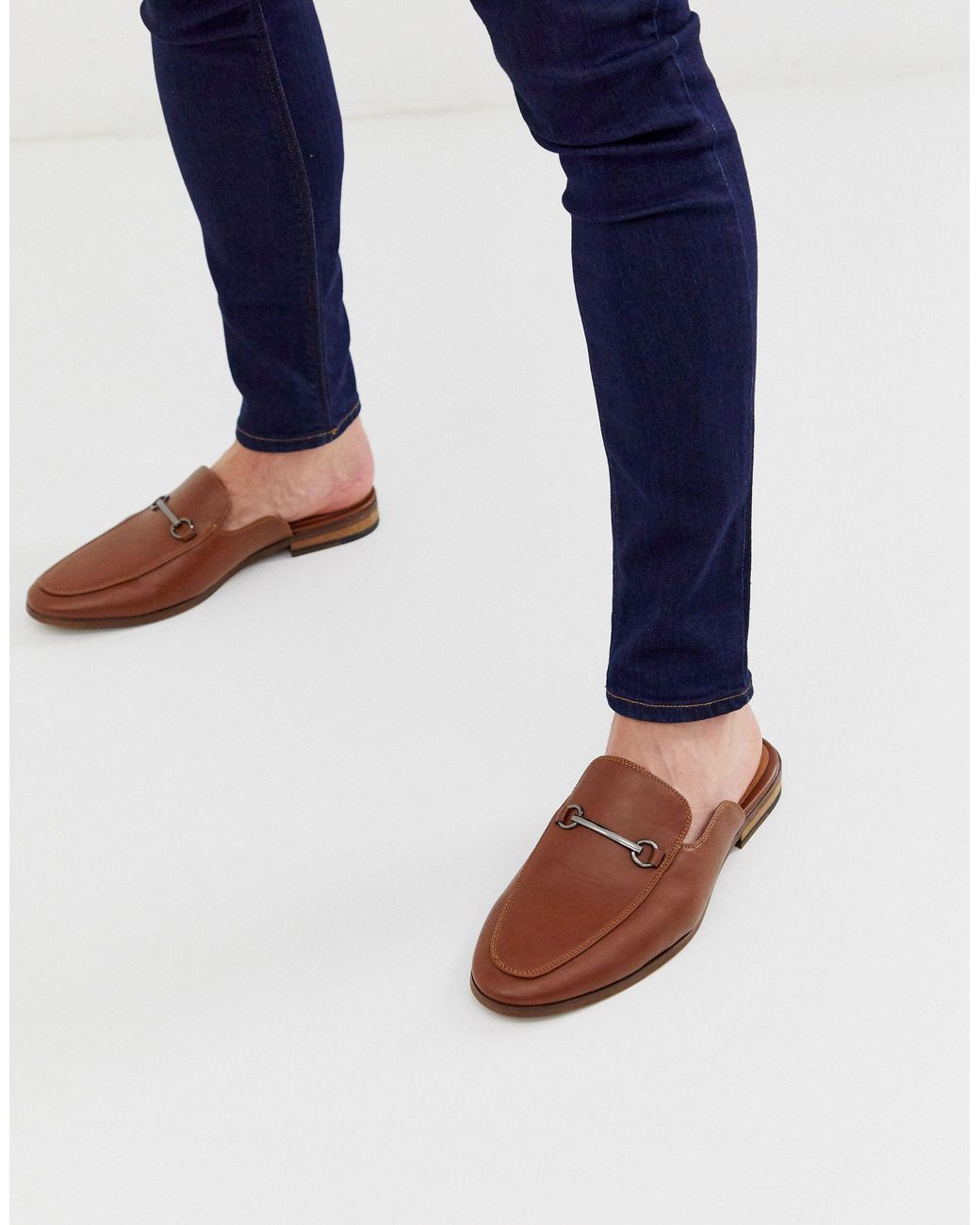 New Look Backless Loafers in Brown for Men Lyst