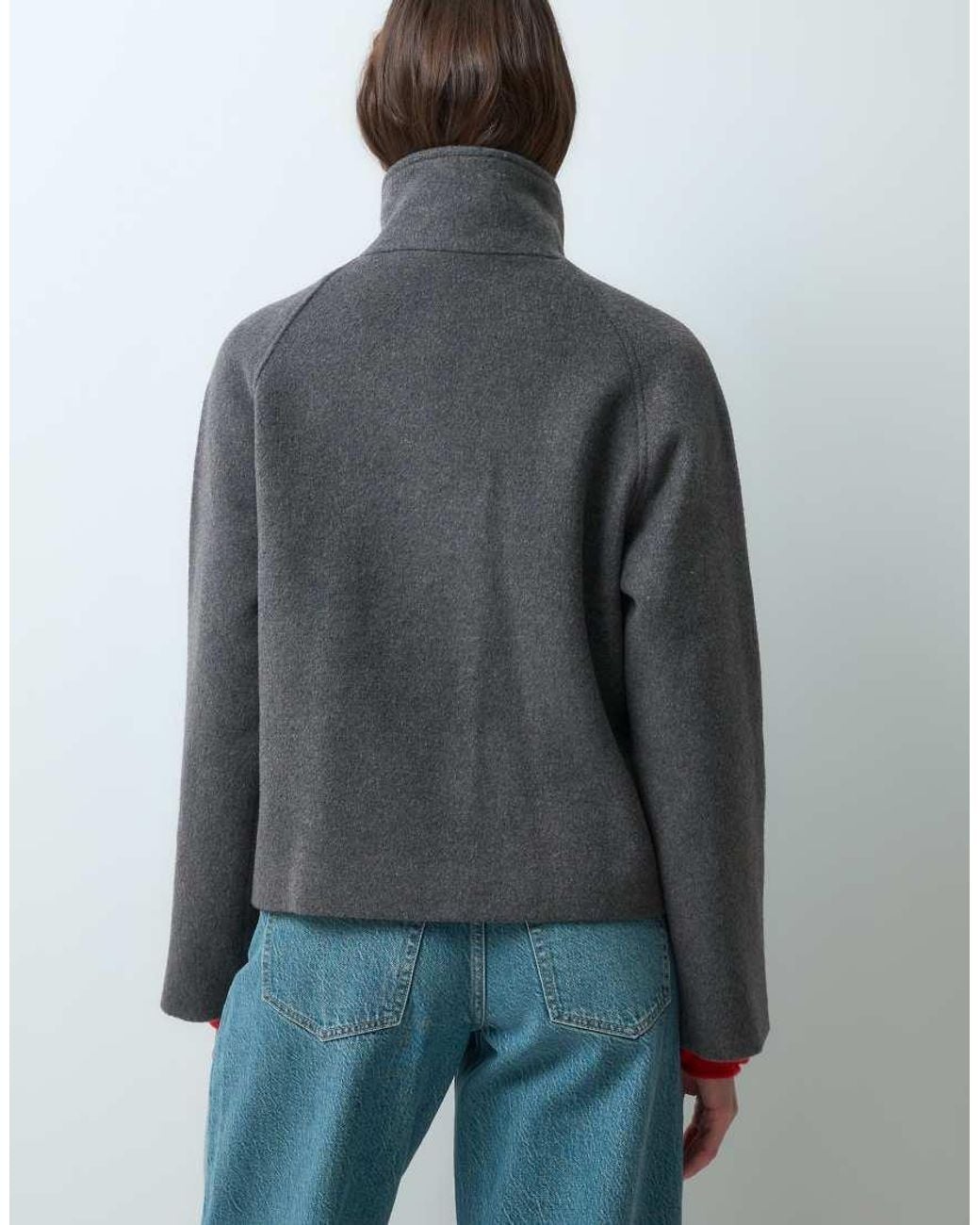 Mango Gray Teen Funnel Neck Short Jacket