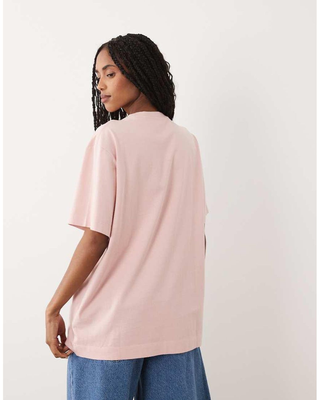 ARKET Pink Cafe Short Sleeve T-shirt With Front Print