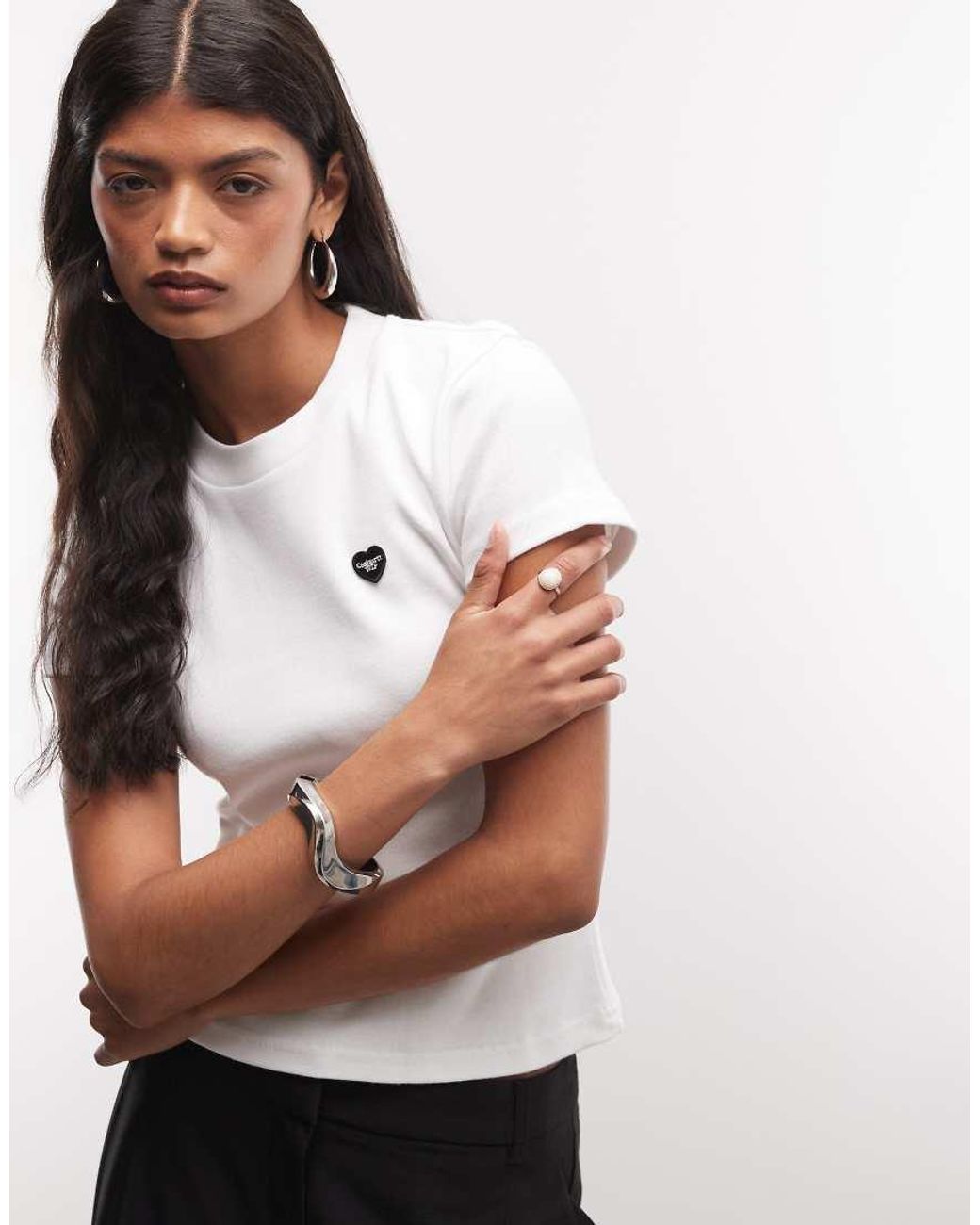 Carhartt White Small Heart Patch T-shirt