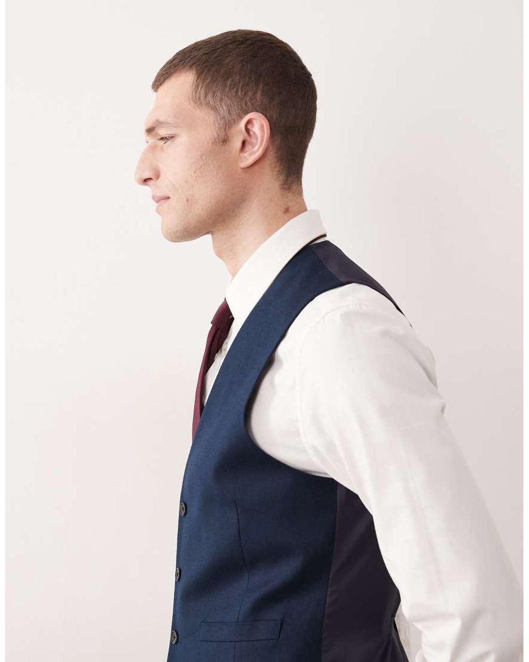 ASOS Blue Suit Waistcoat for men