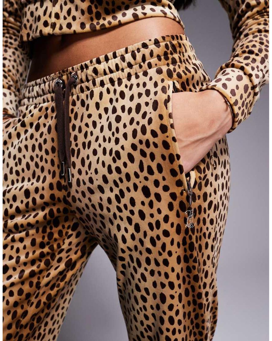 Juicy Couture X Asos Exclusive Co-ord Track Pants Natural Cheetah