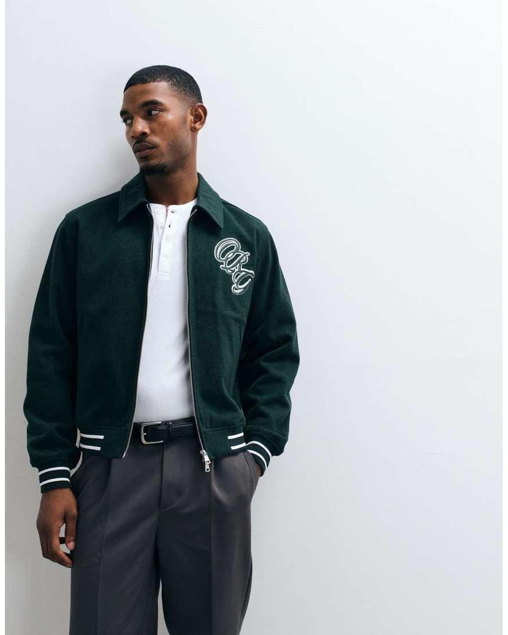 Jack & Jones Blue Varsity Bomber Jacket for men