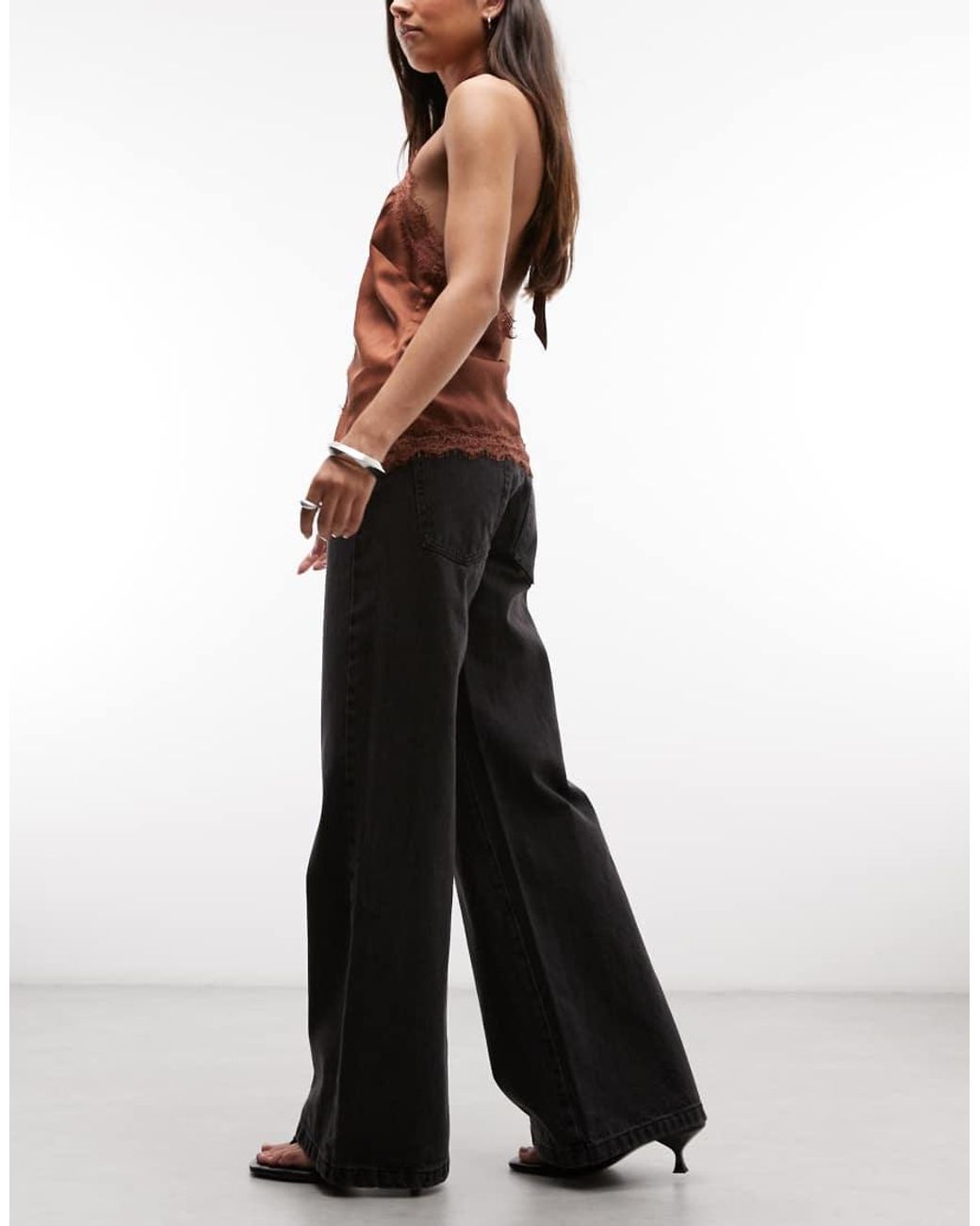 Abrand Jeans Red 00 Super Low Wide Leg Jeans