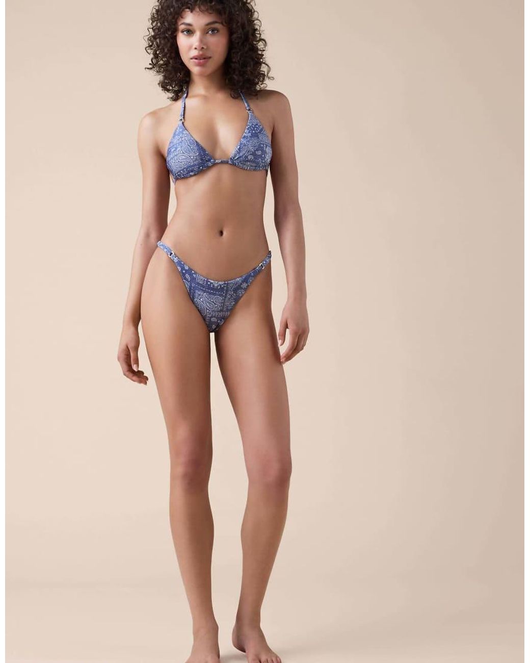 Calzedonia Natural Brazilian Bikini Bottoms Paisley