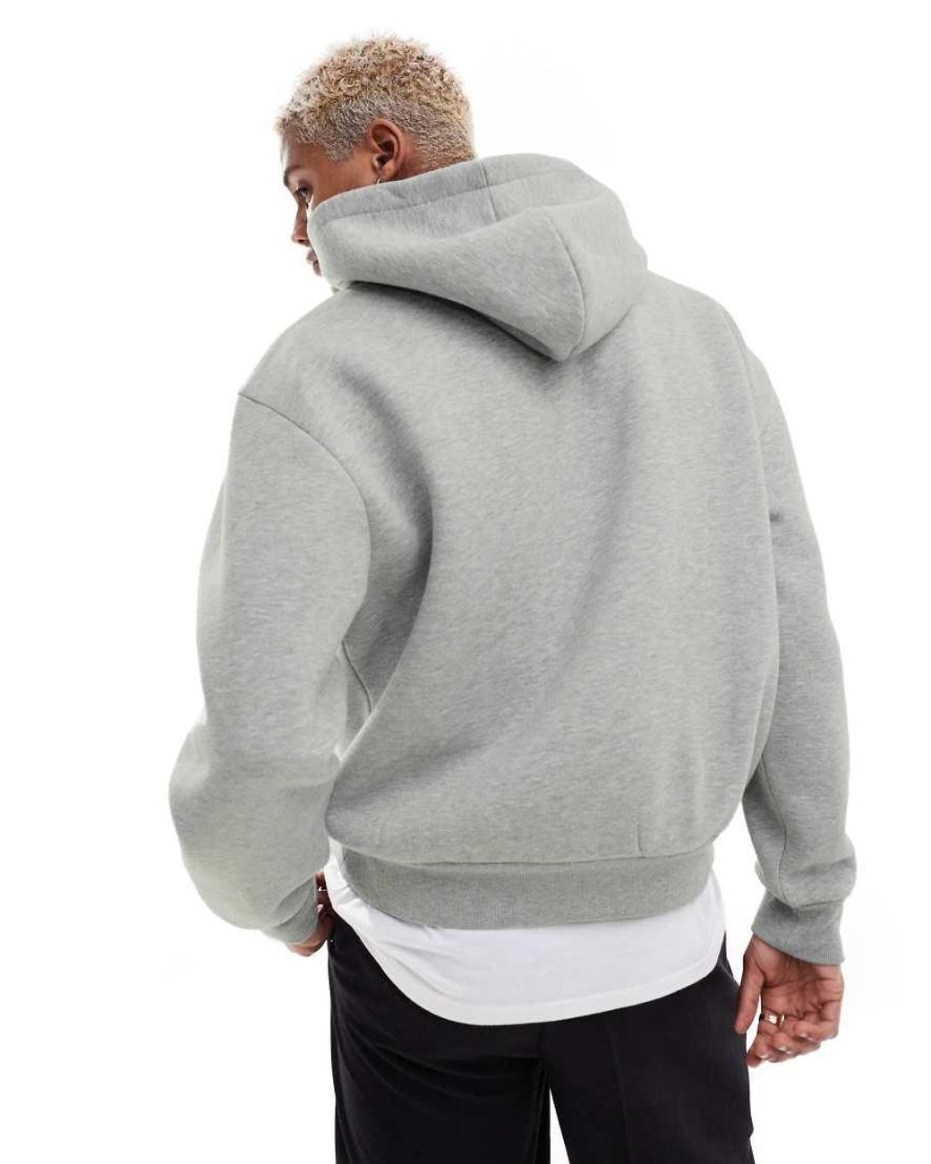 ASOS Gray Relaxed Boxy Hoodie for men