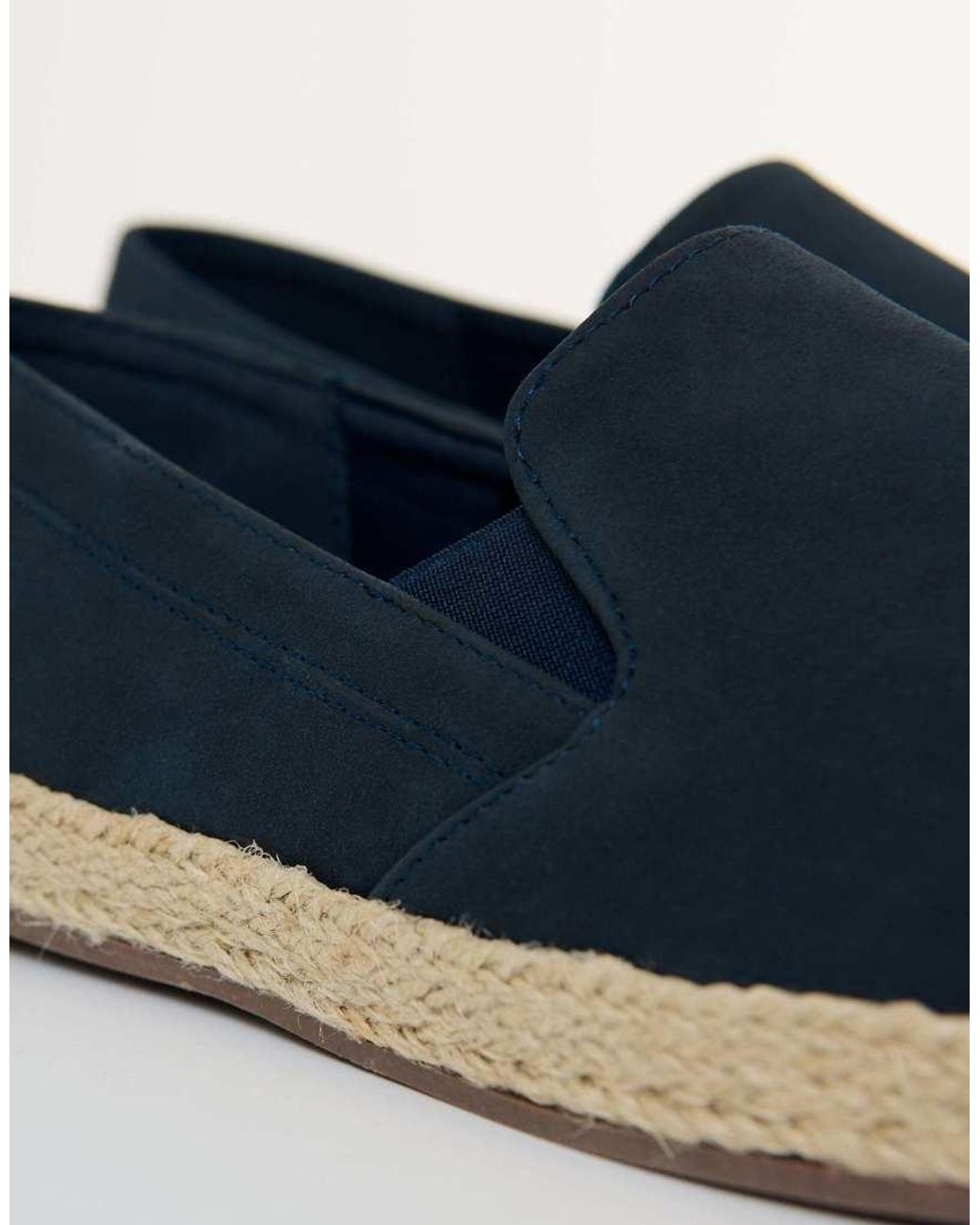 Threadbare Blue Faux Suede Slip On Espadrilles for men