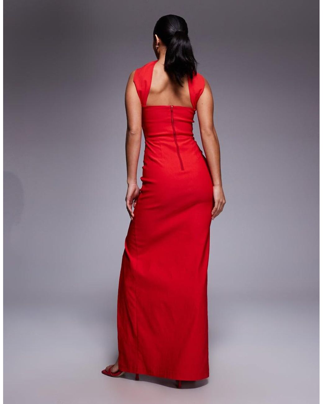 Vestito Lungo A Fascia di Vesper Petite in Red