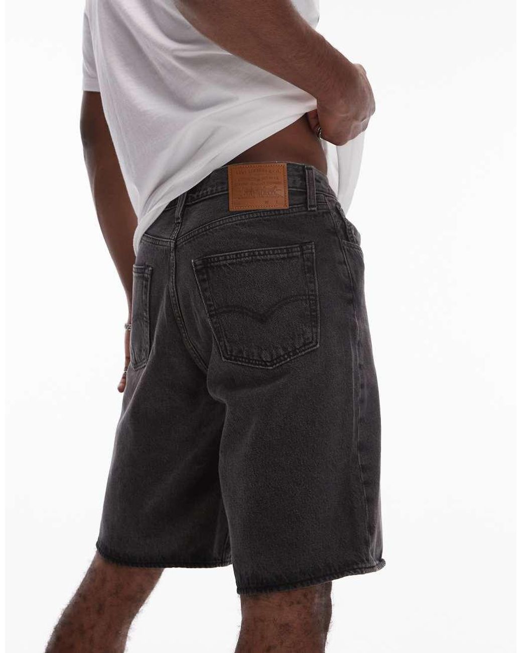 Levi's White 478 baggy Denim Shorts for men