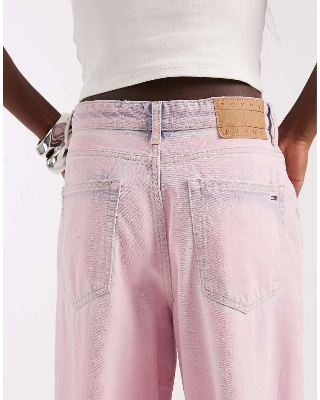 Tommy Hilfiger Pink Charlie Mid Rise Loose Fit Jeans