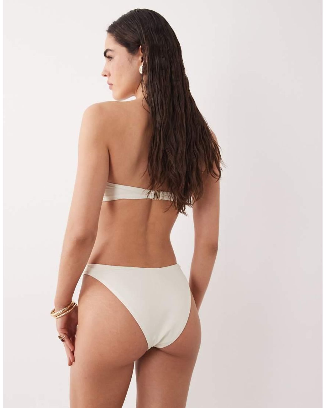 Miss Selfridge White Mix And Match V Front High Leg Bottom