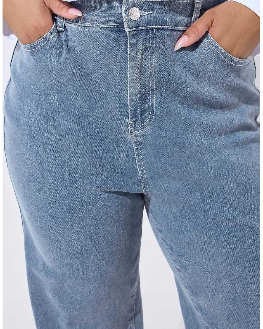 Yours Clothing White '86' Wide Leg Jeans