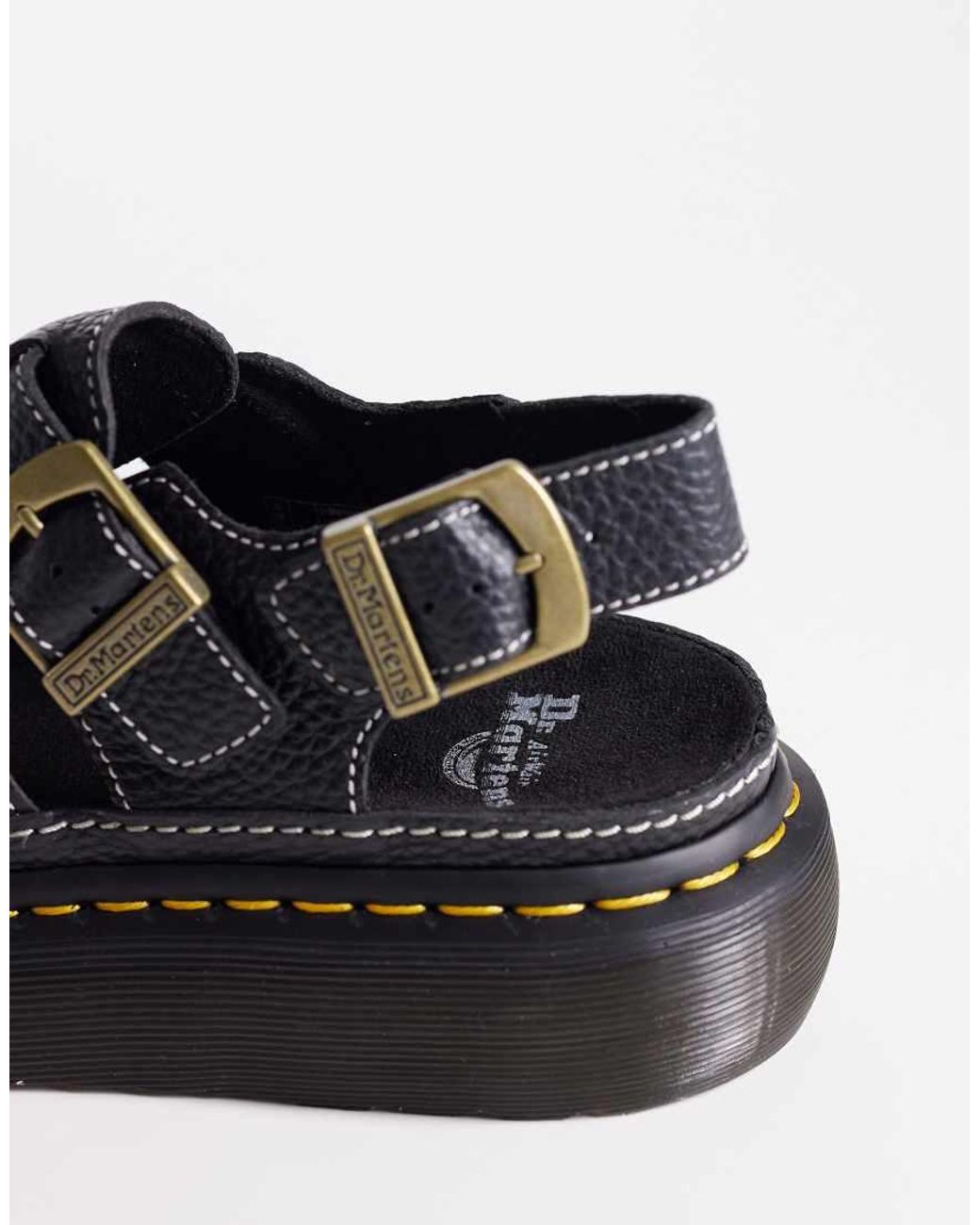 Dr. Martens Black Wrenlie Floral Embossed Sandals