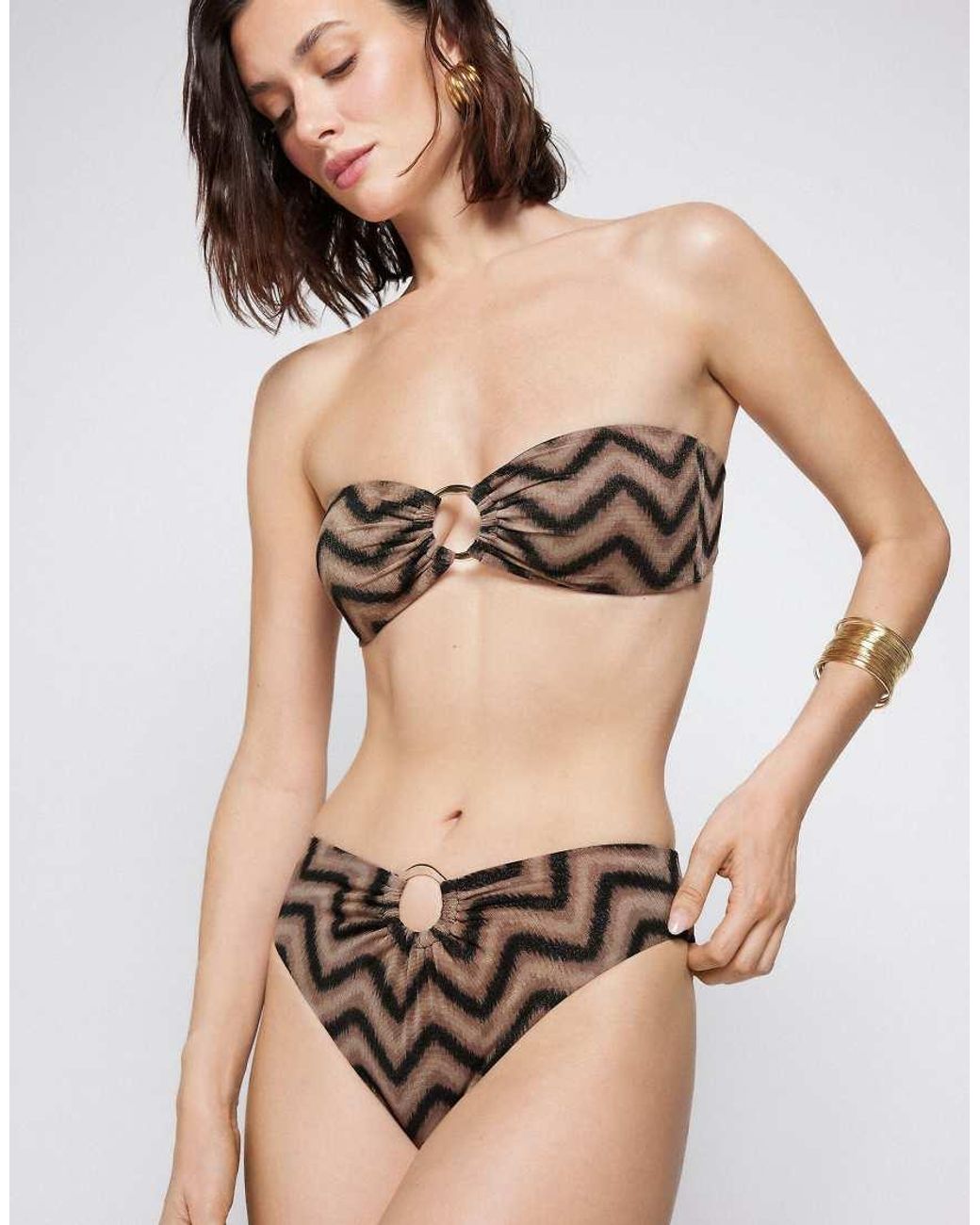 Tezenis Natural Chevron Shine Bikini Bottoms