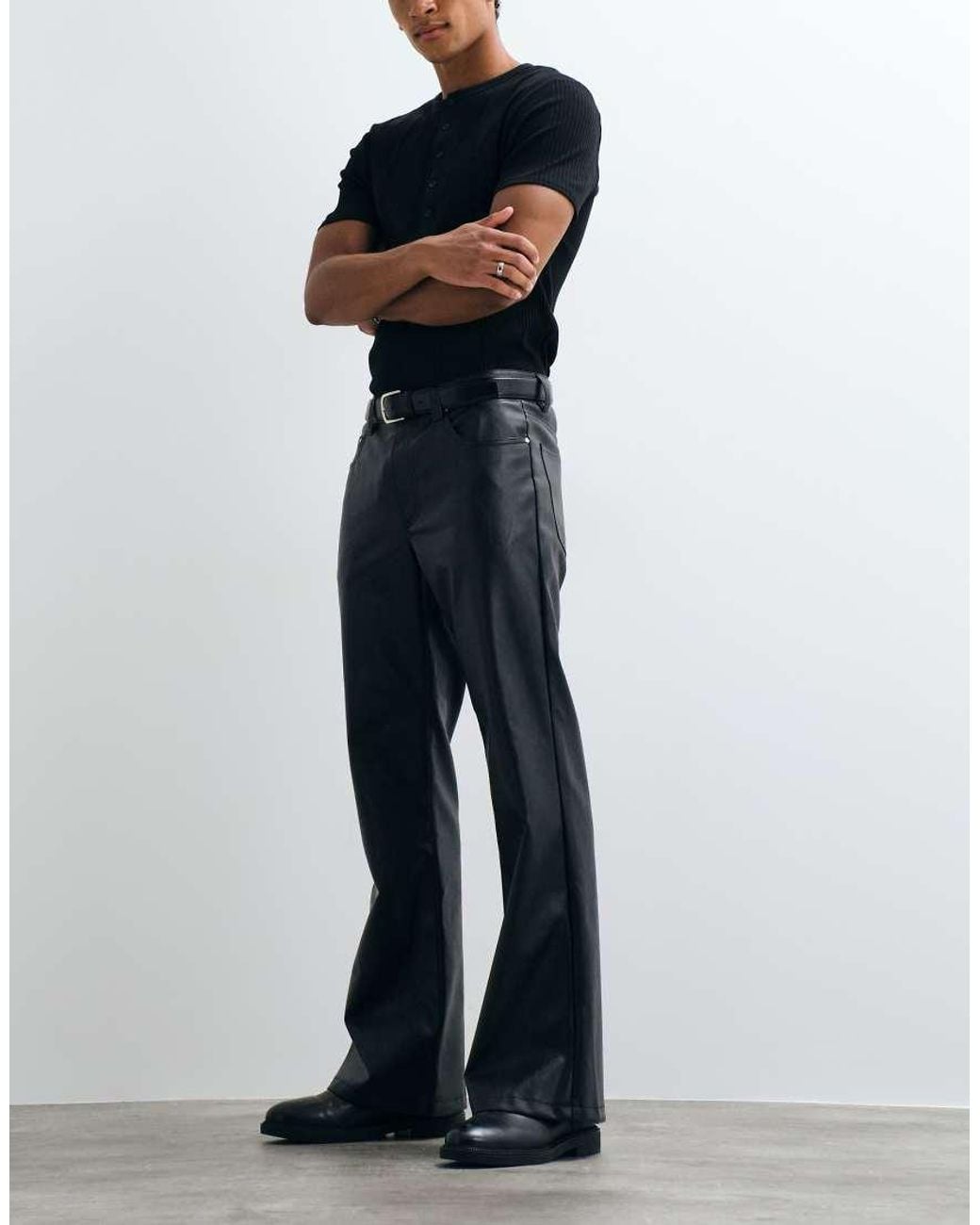 ASOS Blue Wide Flare Trousers for men