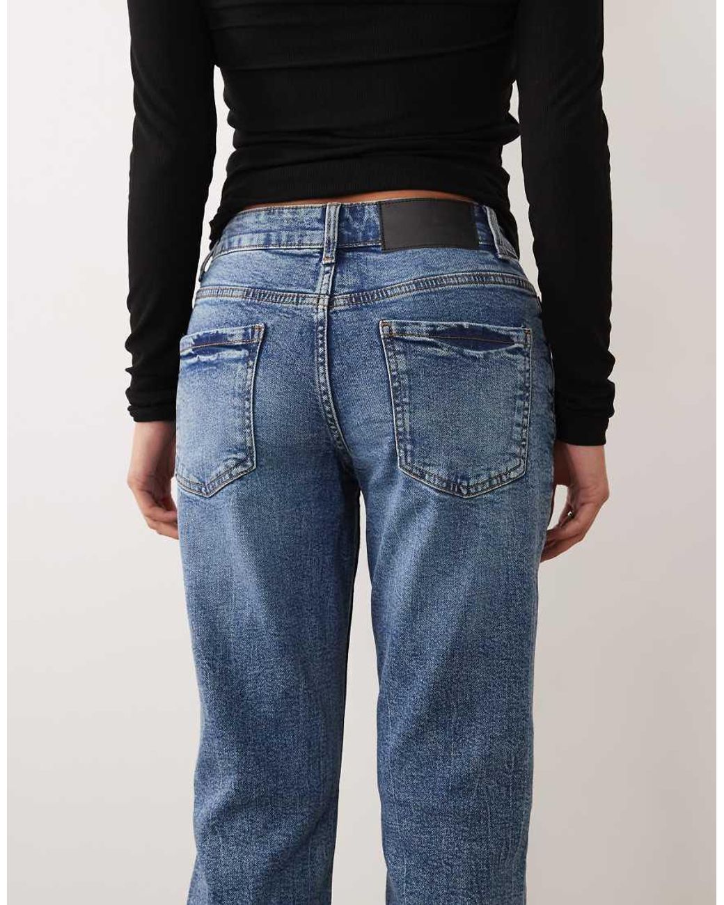 ASOS Blue Asos Design Petite Slim Fit Mom Jeans