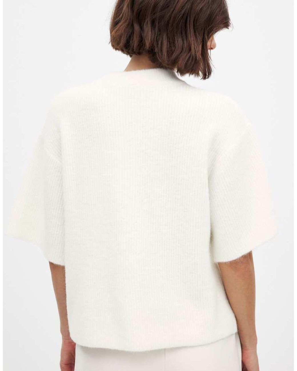 NA-KD White Knitted Short Sleeve Cardigan