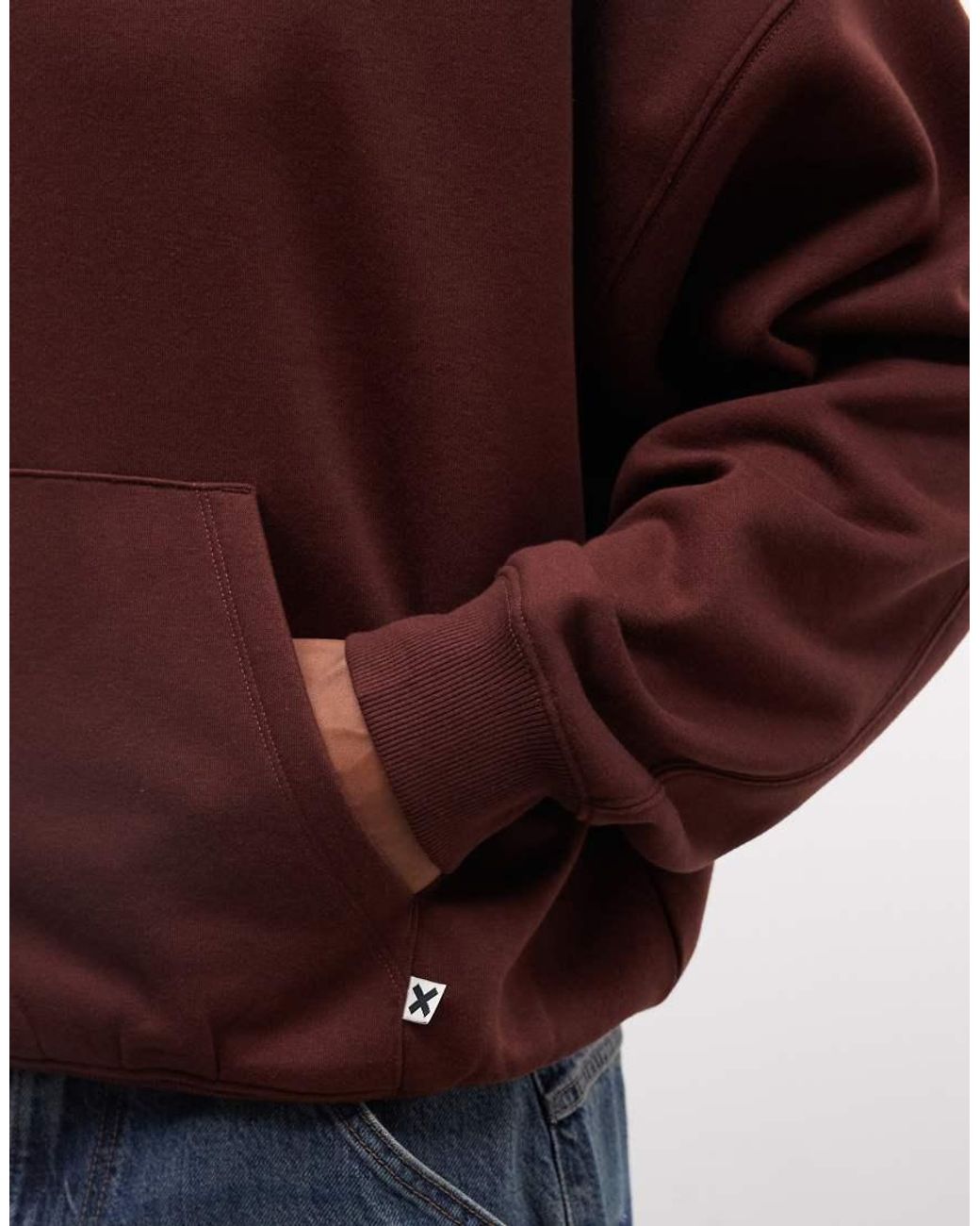 Collusion Brown Unisex Boxy Oversized Hoodie