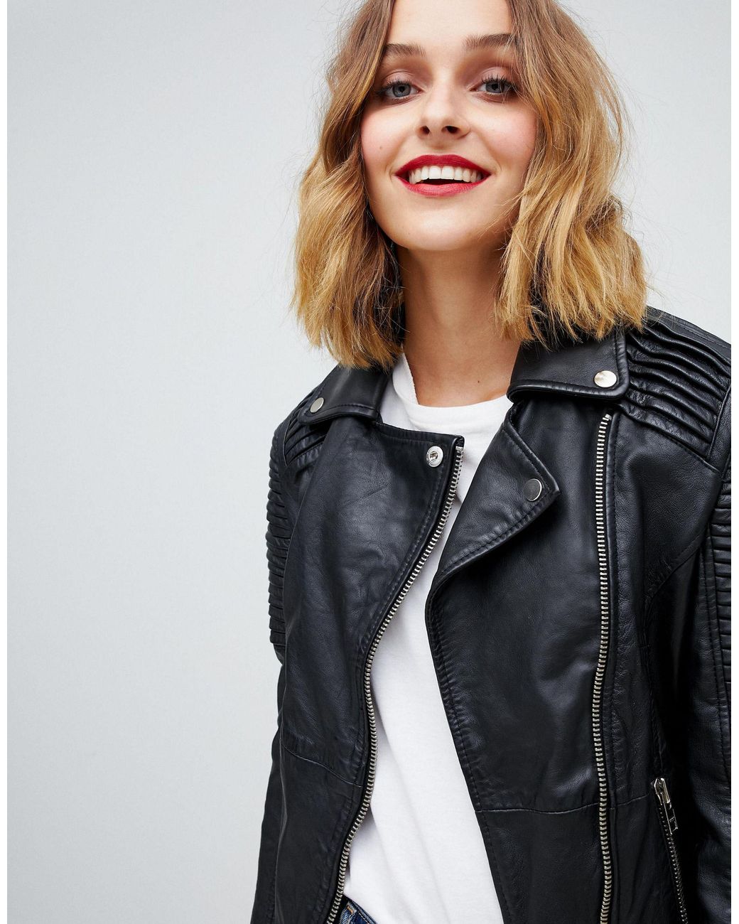 Barney's originals leather jacket with belt clearance