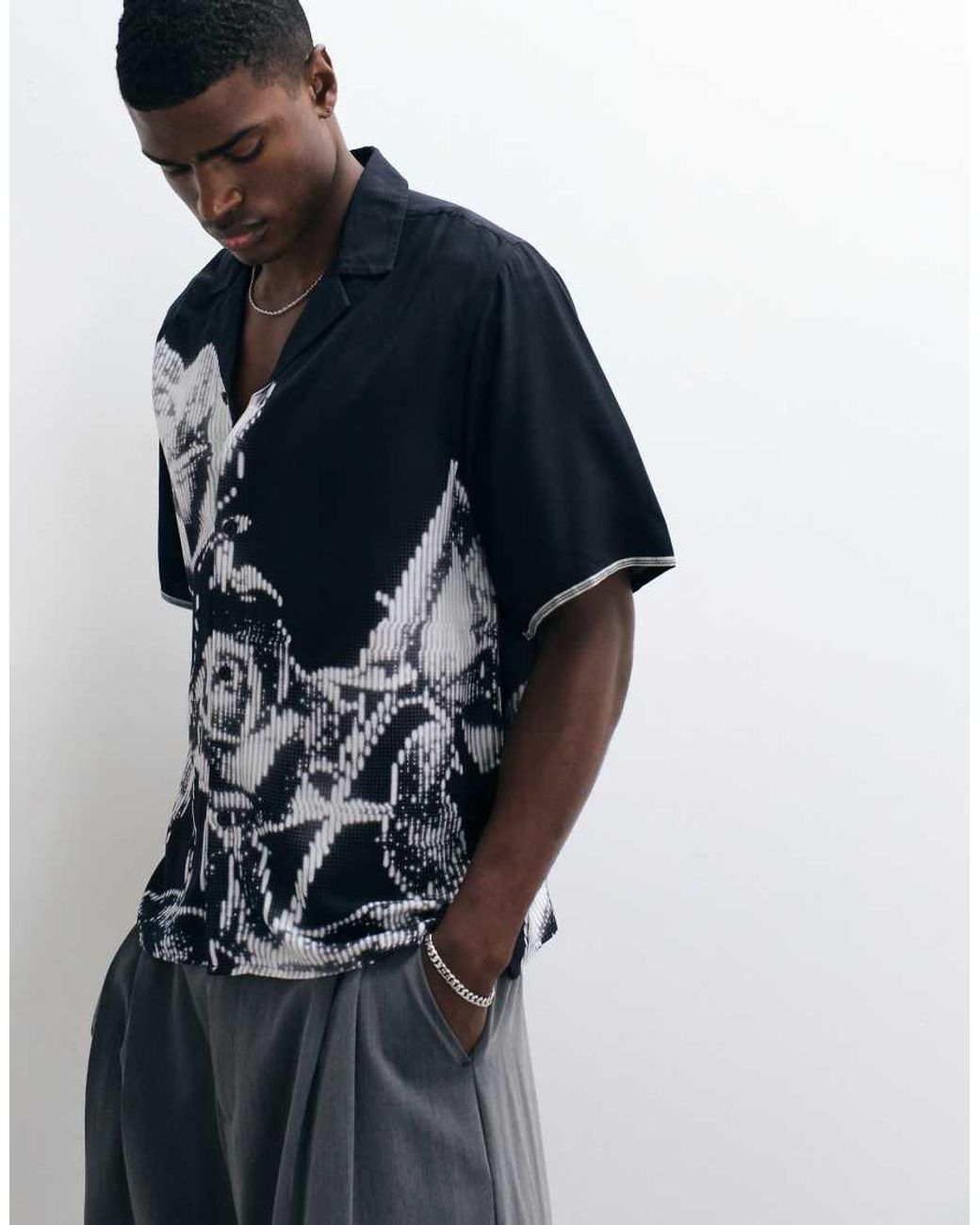 Vertere Berlin Blue Morph Viscose Shirt for men