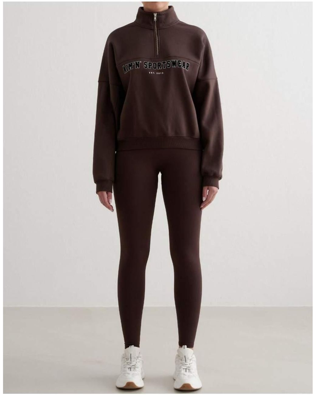 Aim'n Brown Chocolate Varsity Sweat Half Zip