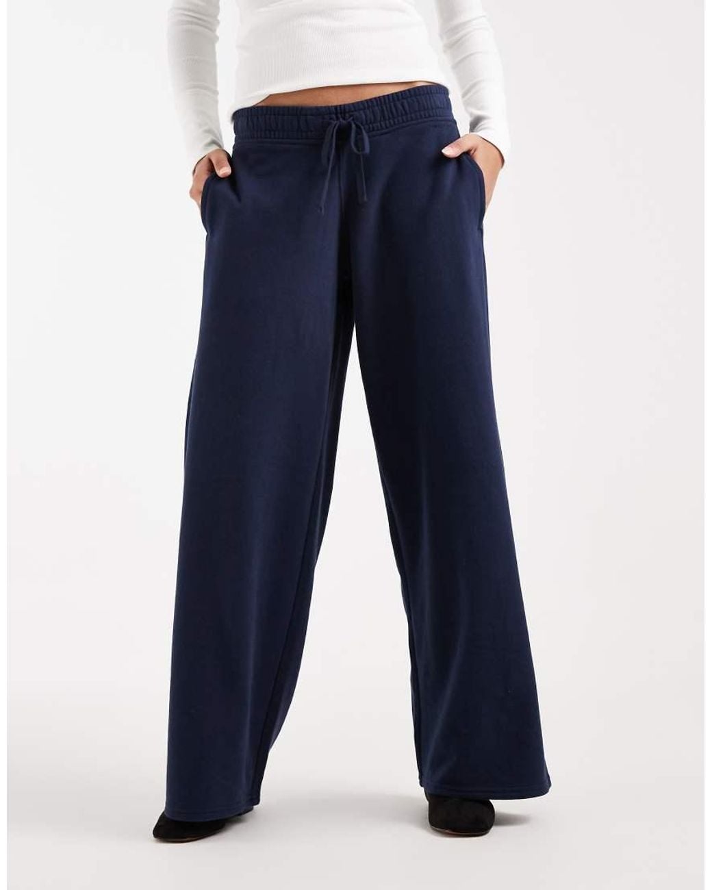 Hollister Blue Low Rise Wide Leg Joggers