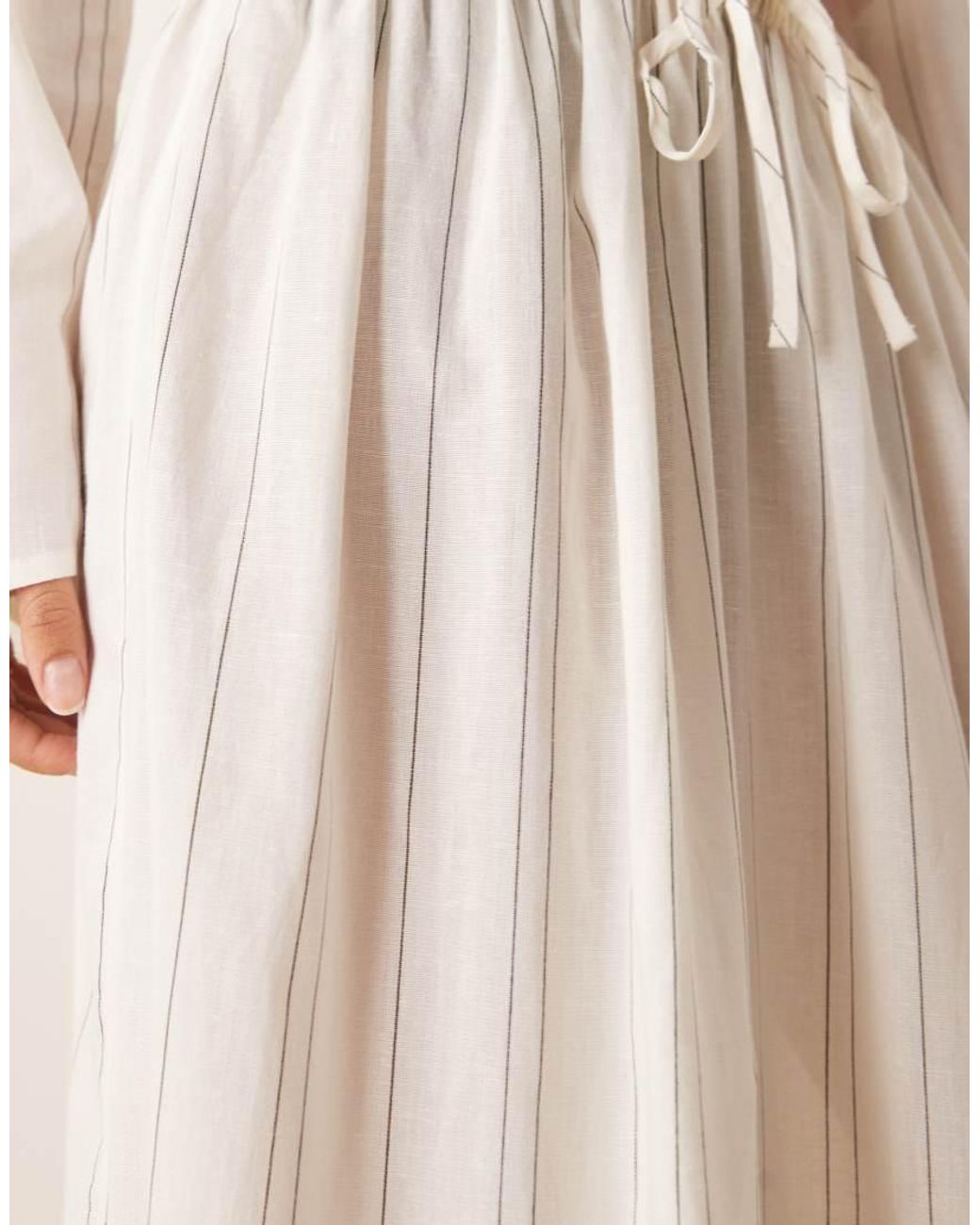 ASOS Natural Belle Linen Blend Beach Skirt
