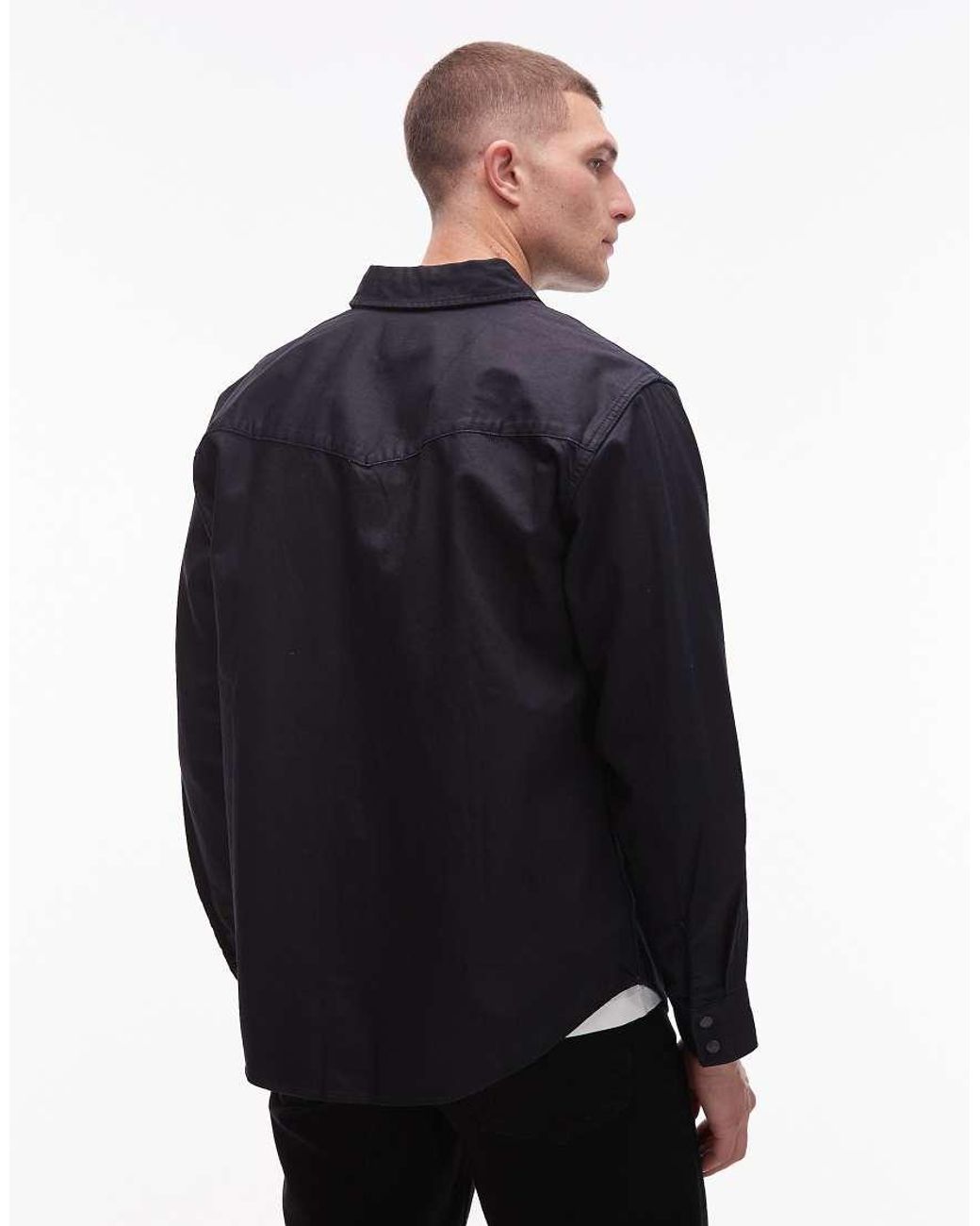 Levi's Blue Relaxed Fit Coated Western Denim Shirt for men