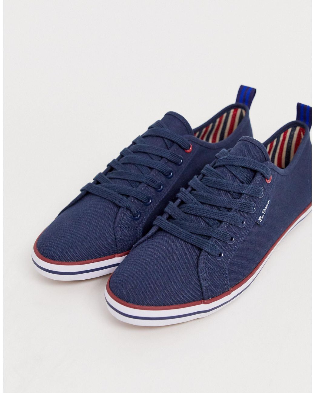 Ben Sherman Lace Up Plimsolls in Blue for Men Lyst UK