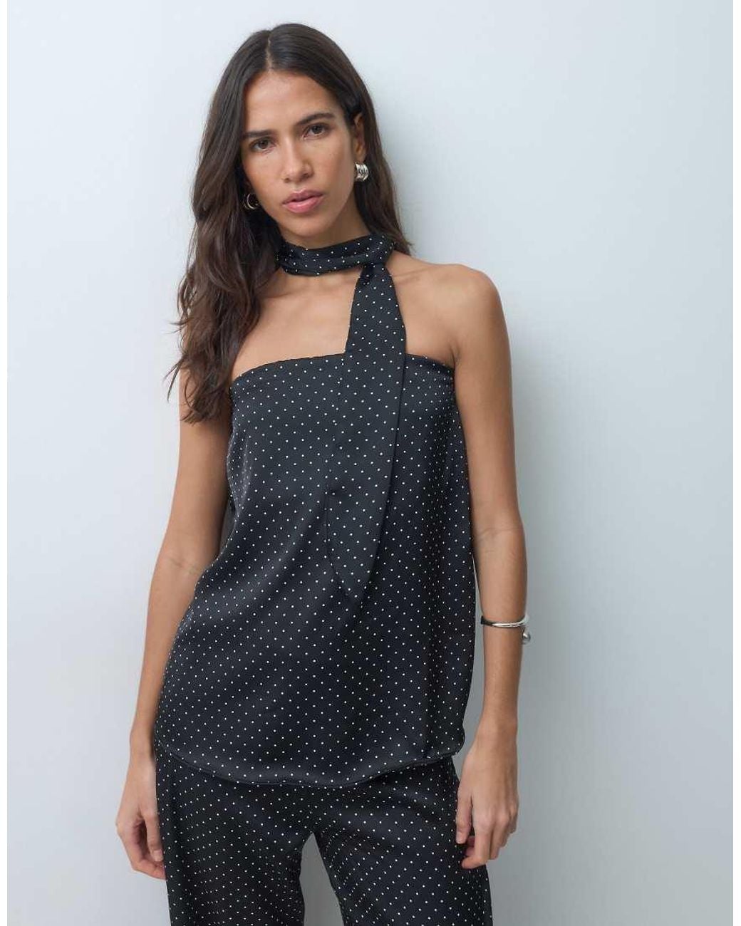 Vero Moda Black Scarf Detail Bandeau Top Co-ord