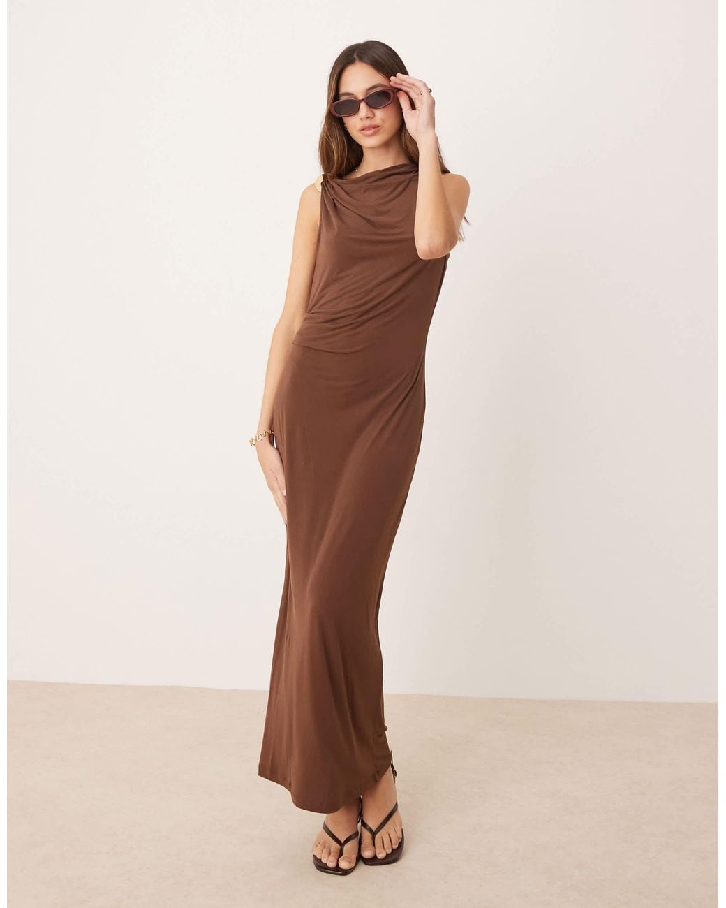 slim fit dress slacks Mango Mikado Gown with Slit – Monique Lhuillier main image 1