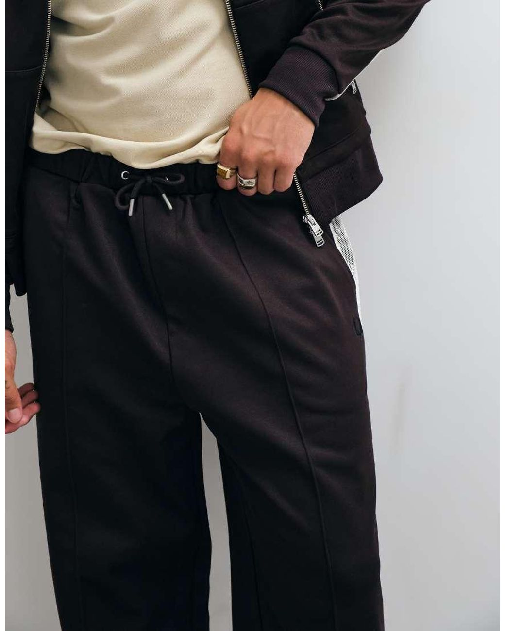 Fred Perry White Tennis Net Tape Co-ord Track Pant for men