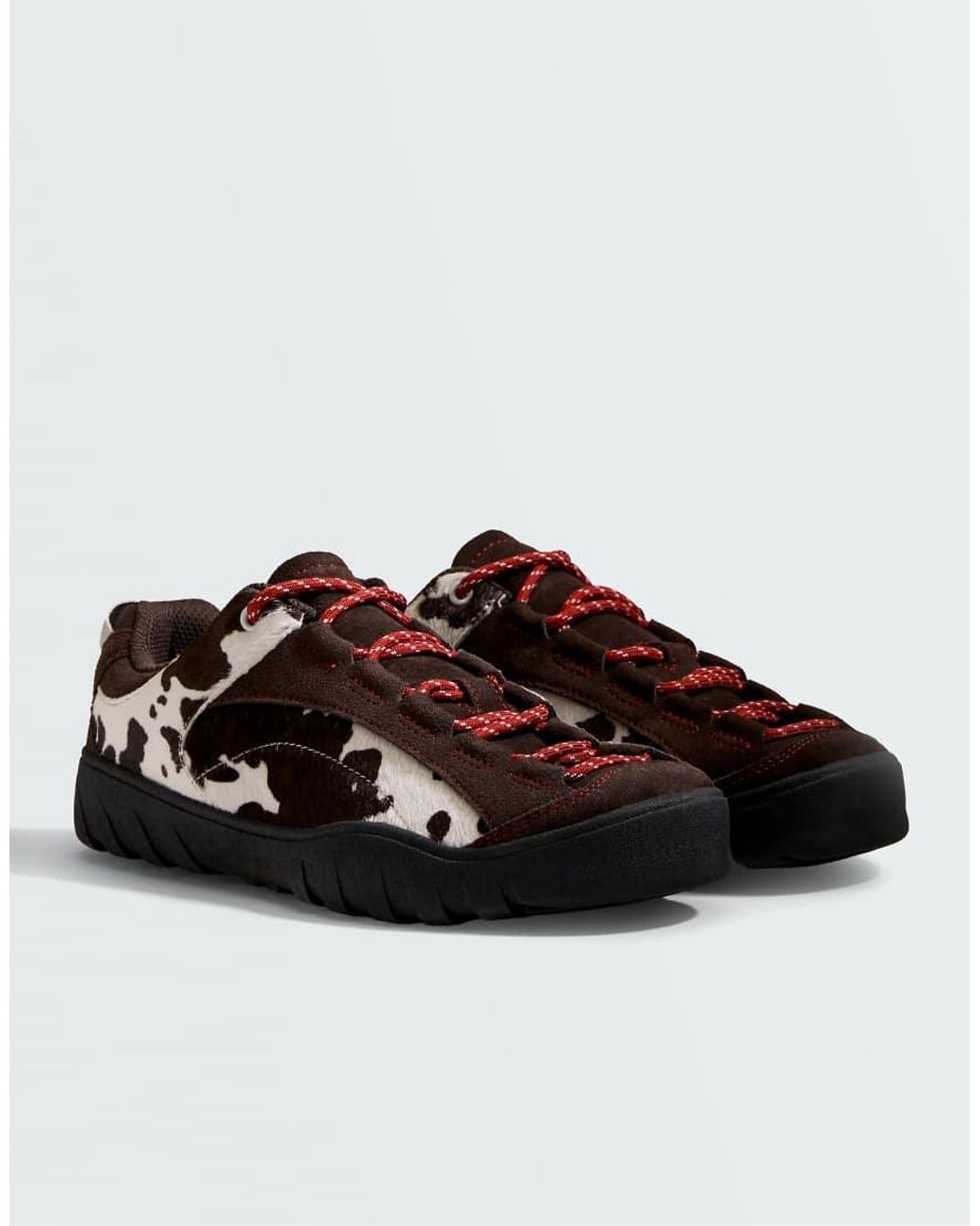 Oysho Black Animal Print Trainers