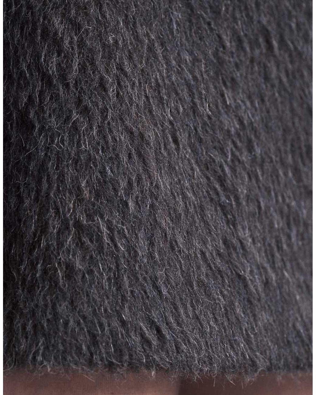 ARKET Gray Wool Hairy Mini Skirt