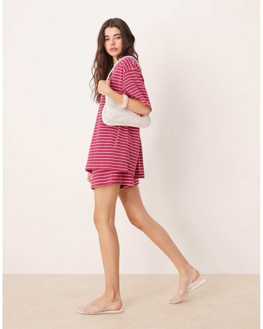 ASOS Pink Towelling Boxer Short Co-ord