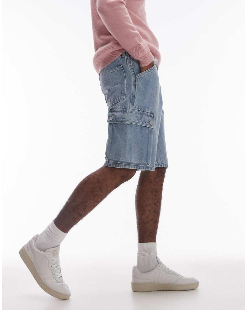 Levi's Pink 478 baggy Cargo Denim Shorts for men