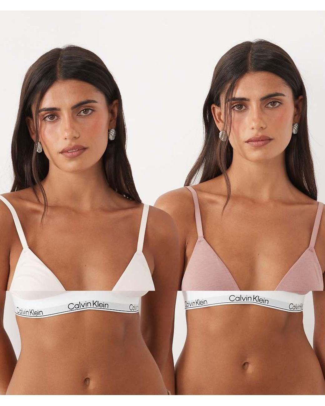 Calvin Klein Brown Icon Cotton Modal Lightly Lined Triangle Bra 2pk