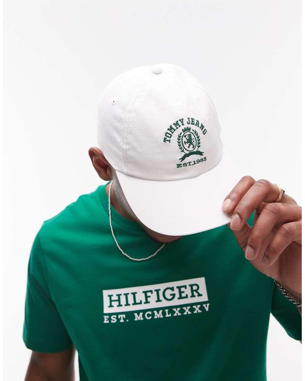 Tommy Hilfiger Green Crest Graphic Logo Cap for men