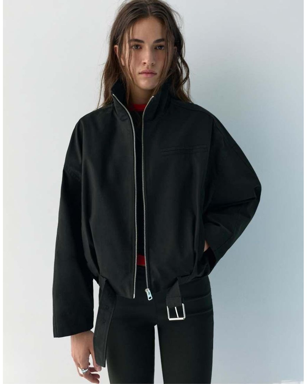 Pull&Bear Black Balloon Bomber Jacket