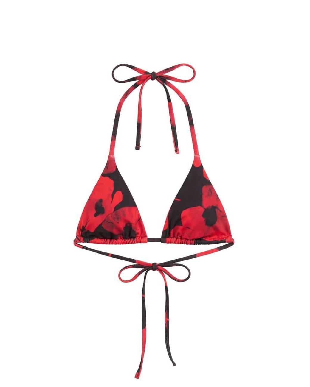 Pull&Bear Brown Poppy Print Triangle Bikini Top