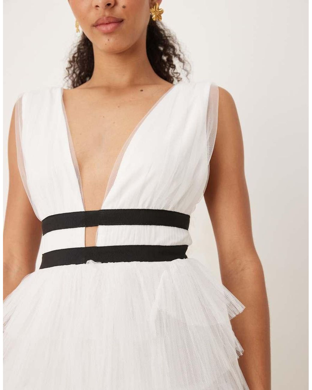 True Decadence Natural Tulle Maxi Dress