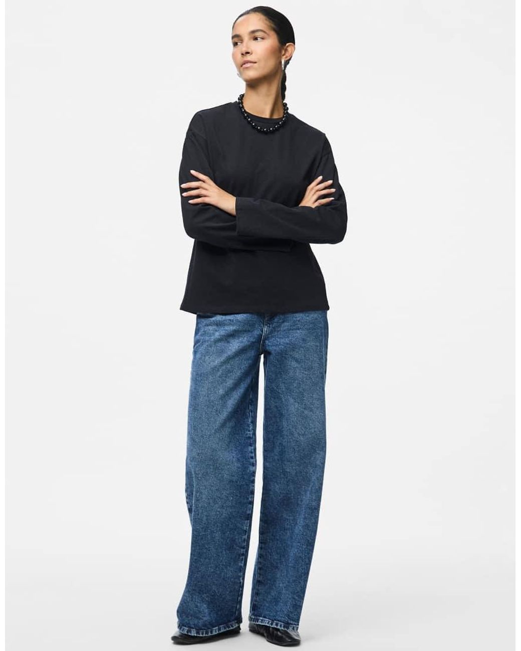 Pieces Blue Long Sleeved Top