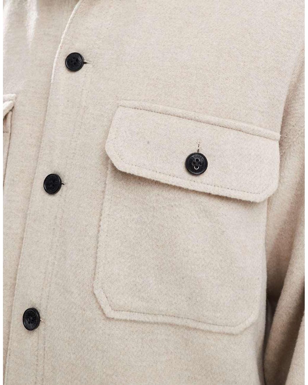 Jack & Jones Natural Heavy Brushed Twill Overshirt for men