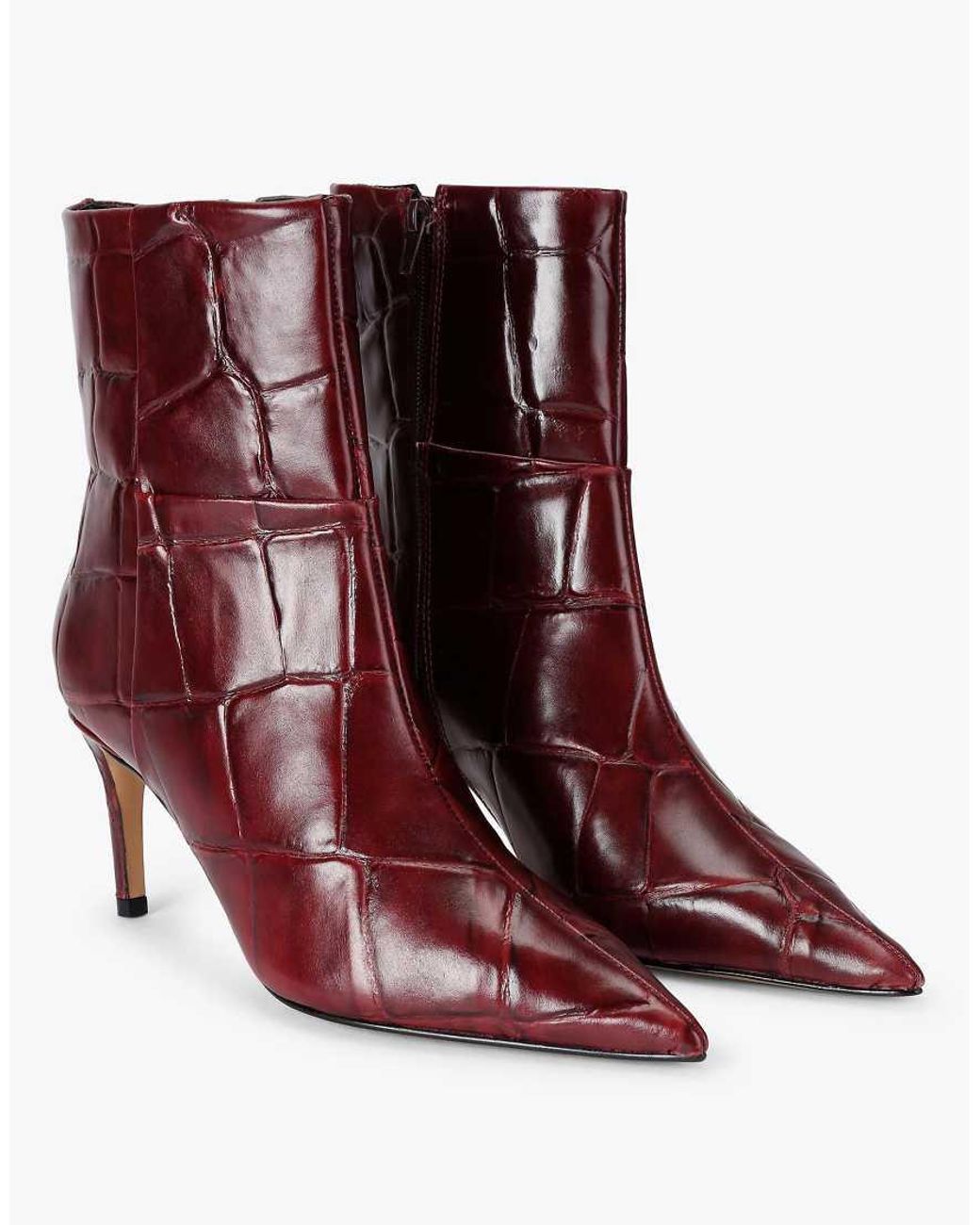 KG by Kurt Geiger Purple Strict Boot Mid Ankle Boots