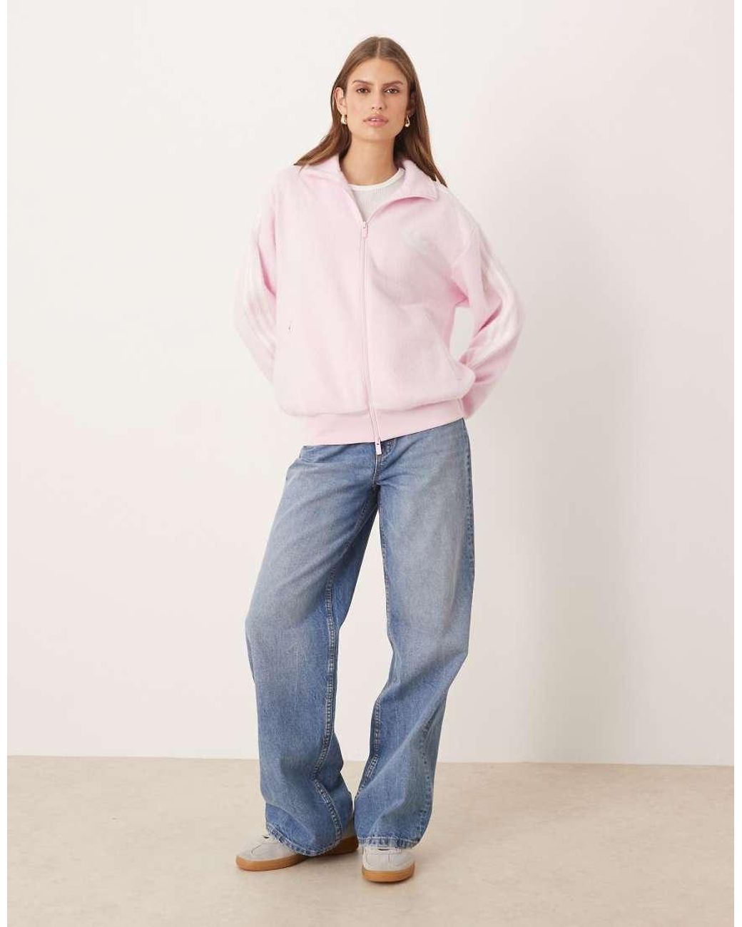 Adidas Originals Pink Firebird Fluffy Track Top