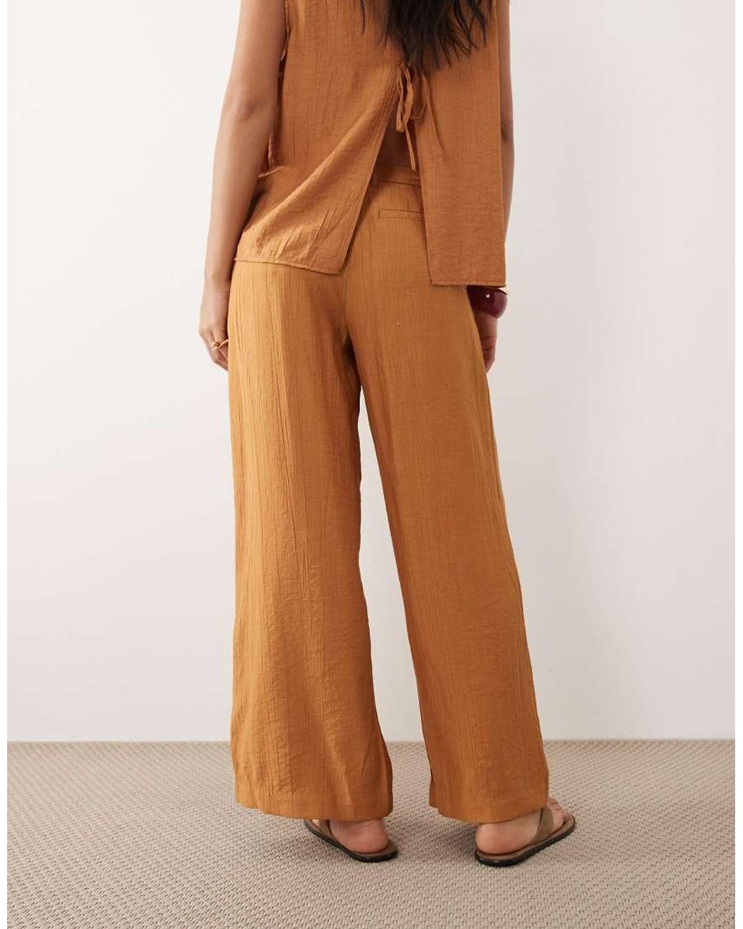 ASOS Natural Crinkle Mensy Trouser