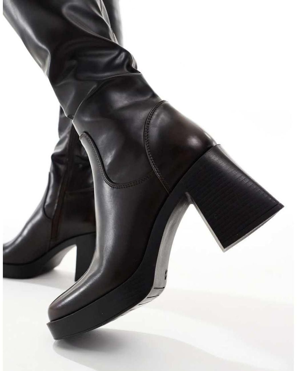 Schuh Blue Doja Chunky Knee Boots