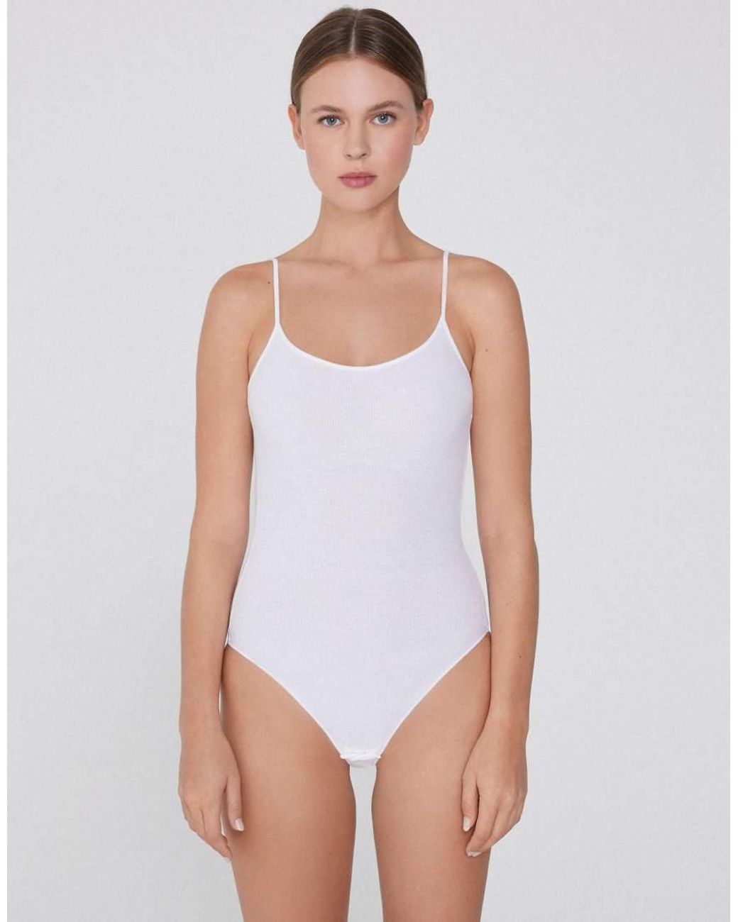 Tezenis White Ribbed Cotton Body