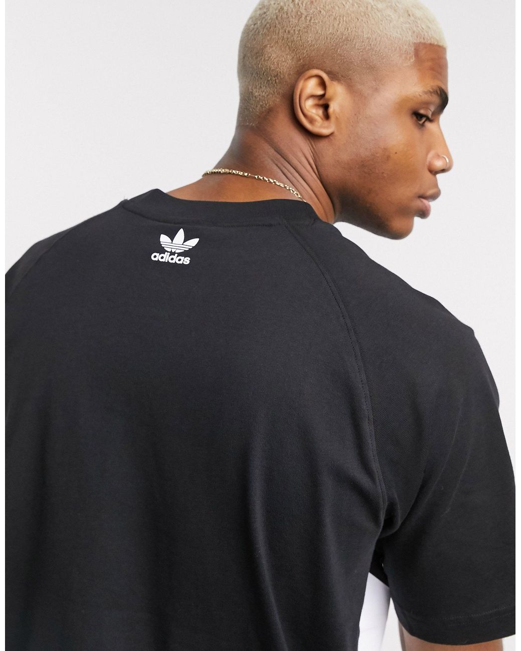 Camiseta negra con logo grande adidas Originals de hombre de color Negro |  Lyst