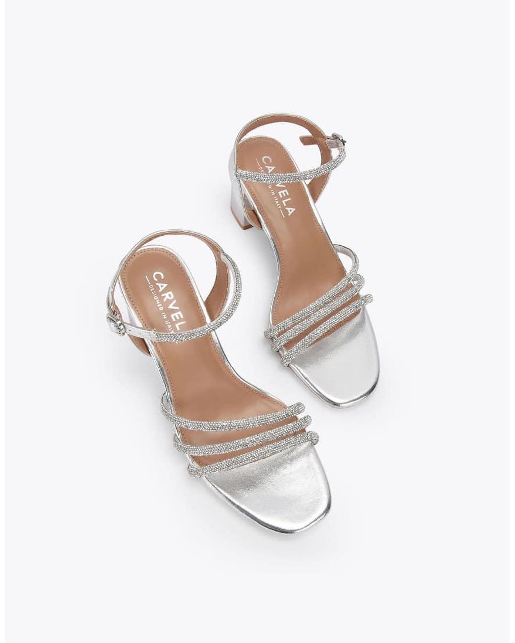 Carvela Kurt Geiger White Motto Block Heeled Sandals